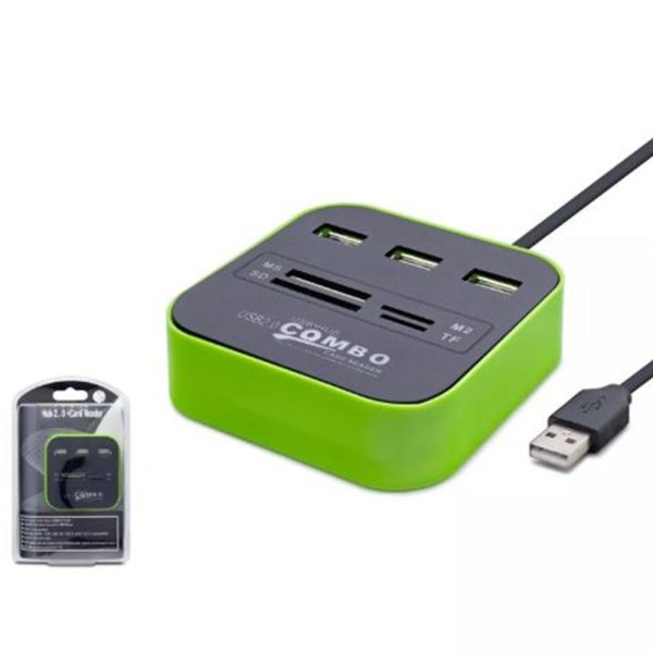 Hadron Hdx7006 Usb Hub Combo 3-Usb + Ms + Sd + M2 + Tf Yeşil