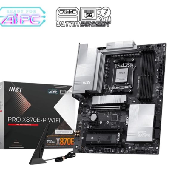 Msi Pro X870E-P WIFI DDR5 AMD X870E AM5 Soket DDR5 8200+(OC)MHz ATX Oyuncu (Gaming) Anakart