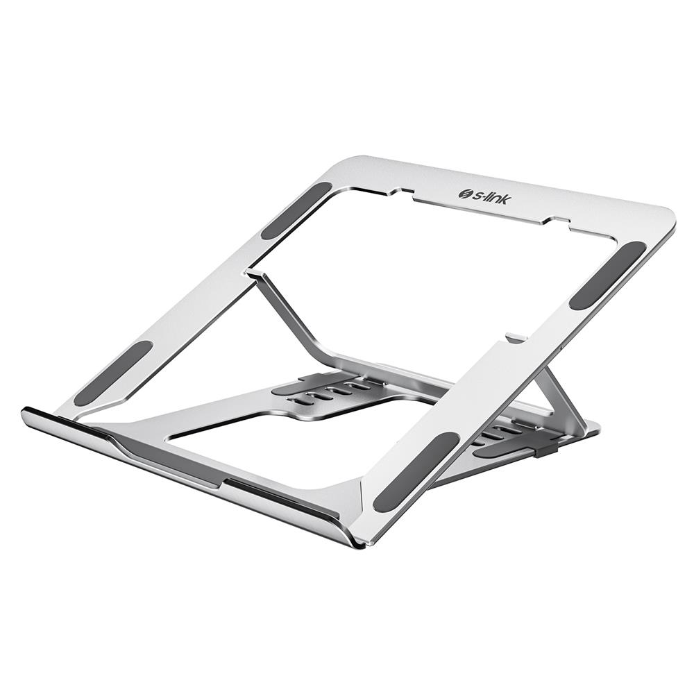 117419 S-link SL-AL11 Gümüş 6 Açılı Katlanabilir Alüminyum Laptop Stand - Görsel 1