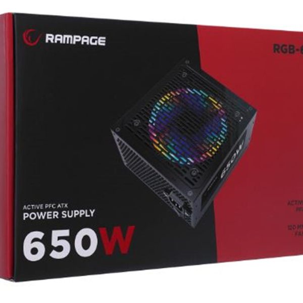 Rampage RGB-650 650W 80 Plus Bronze Aktif PFC 12cm RGB Fanlı Power Supply