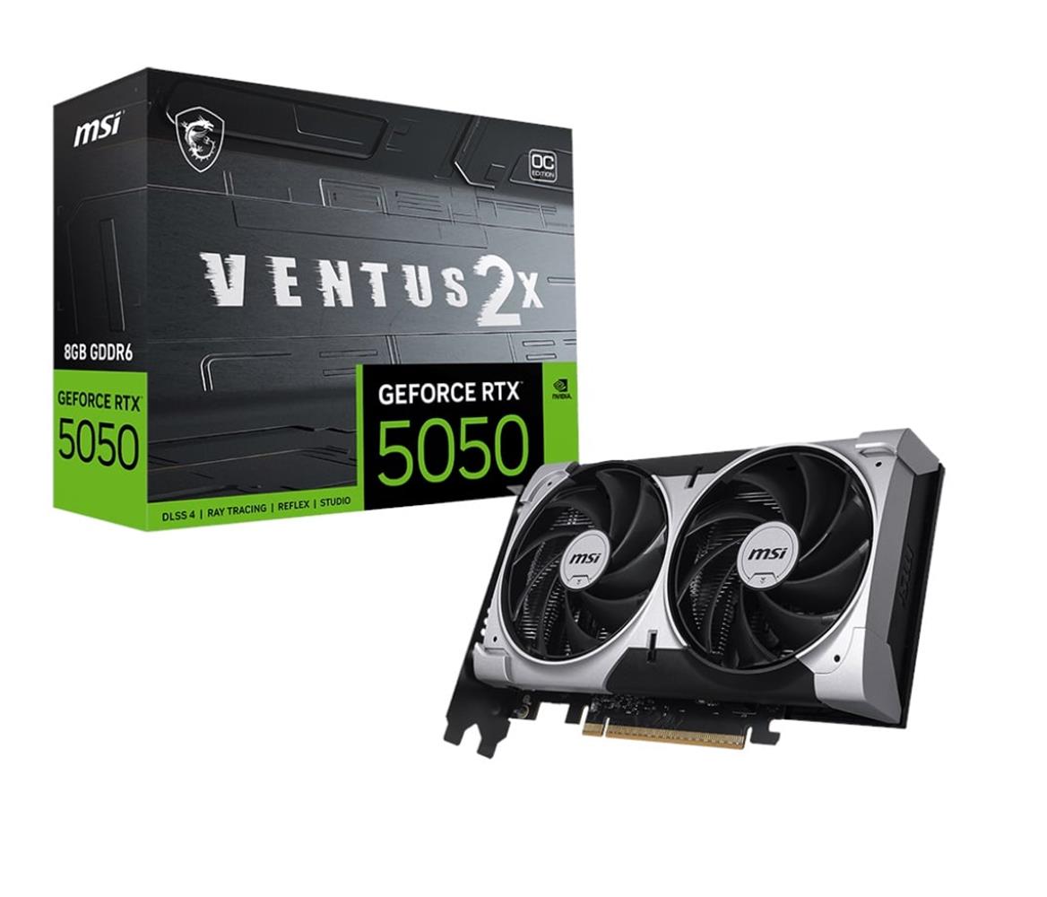 117886 Msı GeForce RTX5050 Ventus 2X OC 8G 8GB GDDR6 128 Bit DLSS 4 Ekran Kartı - Görsel 1