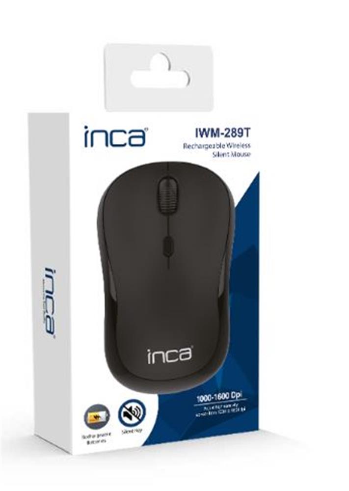 118159 INCA IWM-289T Wireless +Şarjlı Sessiz Mouse Siyah - Görsel 1