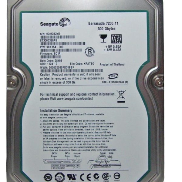Seagate 500Gb St3500320As