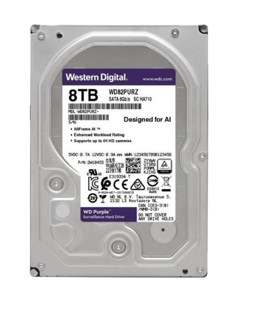 118175 Wd 8Tb Purple WD82PURZ 7200RPM 256MB 7x24 Güvenlik Harddisk (İthalat) - Görsel 1