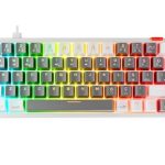 Rampage YORU MINI Gri-Beyaz Type-C Bağlantılı OUTEMU Red Swich Q Mekanik Gaming Oyuncu Klavye RGB