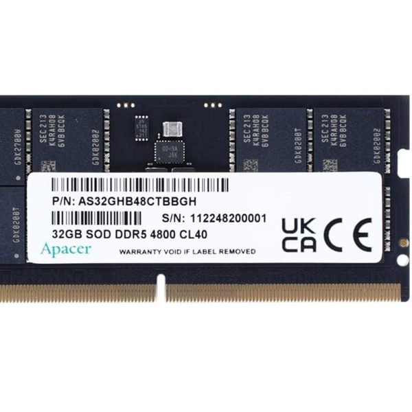 Apacer 16GB DDR5 4800Mhz CL40 1.1V FS.16G2A.PTH Notebook Ram