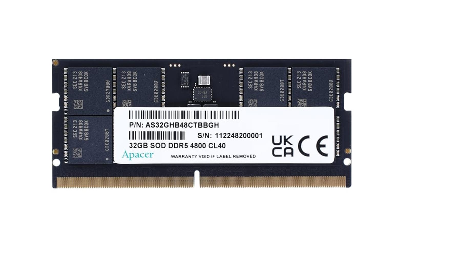 118389 Apacer 16GB DDR5 4800Mhz CL40 1.1V FS.16G2A.PTH Notebook Ram - Görsel 1