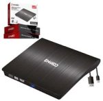 Enkado Ekd-Udvd120 Type-C - USB 3.0 DVD-R-CD-R-RW- Dvd-Rw Ultra Slim Harici Optik Yazıcı Siyah - Görsel 2