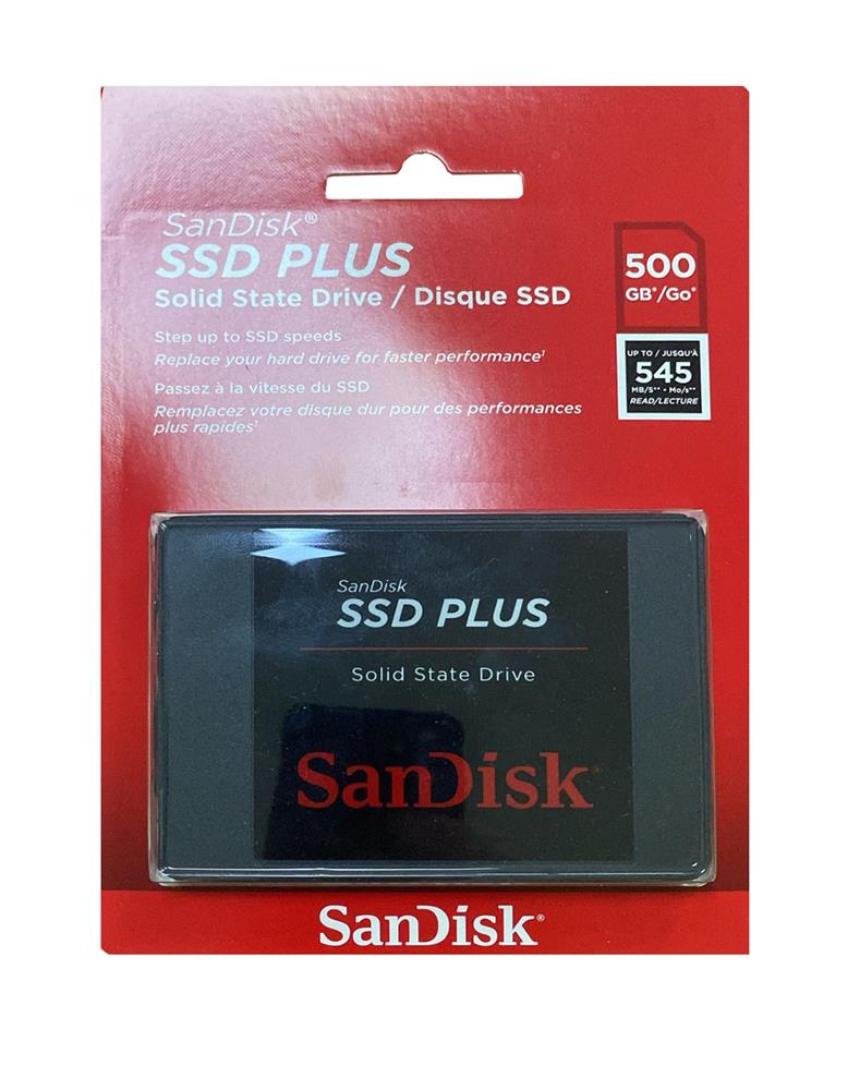 118977 Sandisk 500Gb Ssd Plus 545Mb-505Mb-S SDSSDA-500G-G28 Sata 3 2.5" Harddisk - Görsel 1