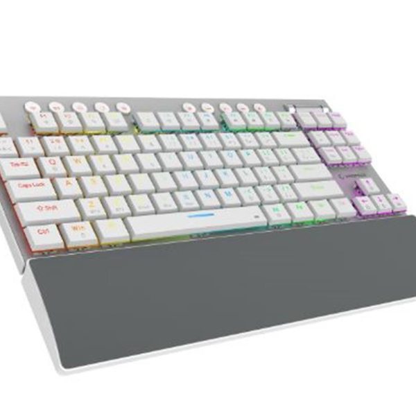 Rampage BERU Beyaz 2.4G + BT Wireless RED SWITCH Mekanik Gaming Oyuncu Klavye Slim  RGB