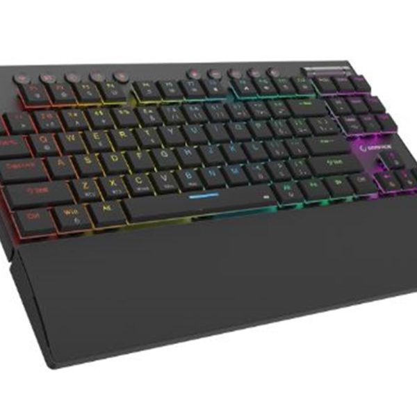 Rampage BERU Siyah 2.4G + BT Wireless RED SWITCH Mekanik Gaming Oyuncu Klavye Slim RGB