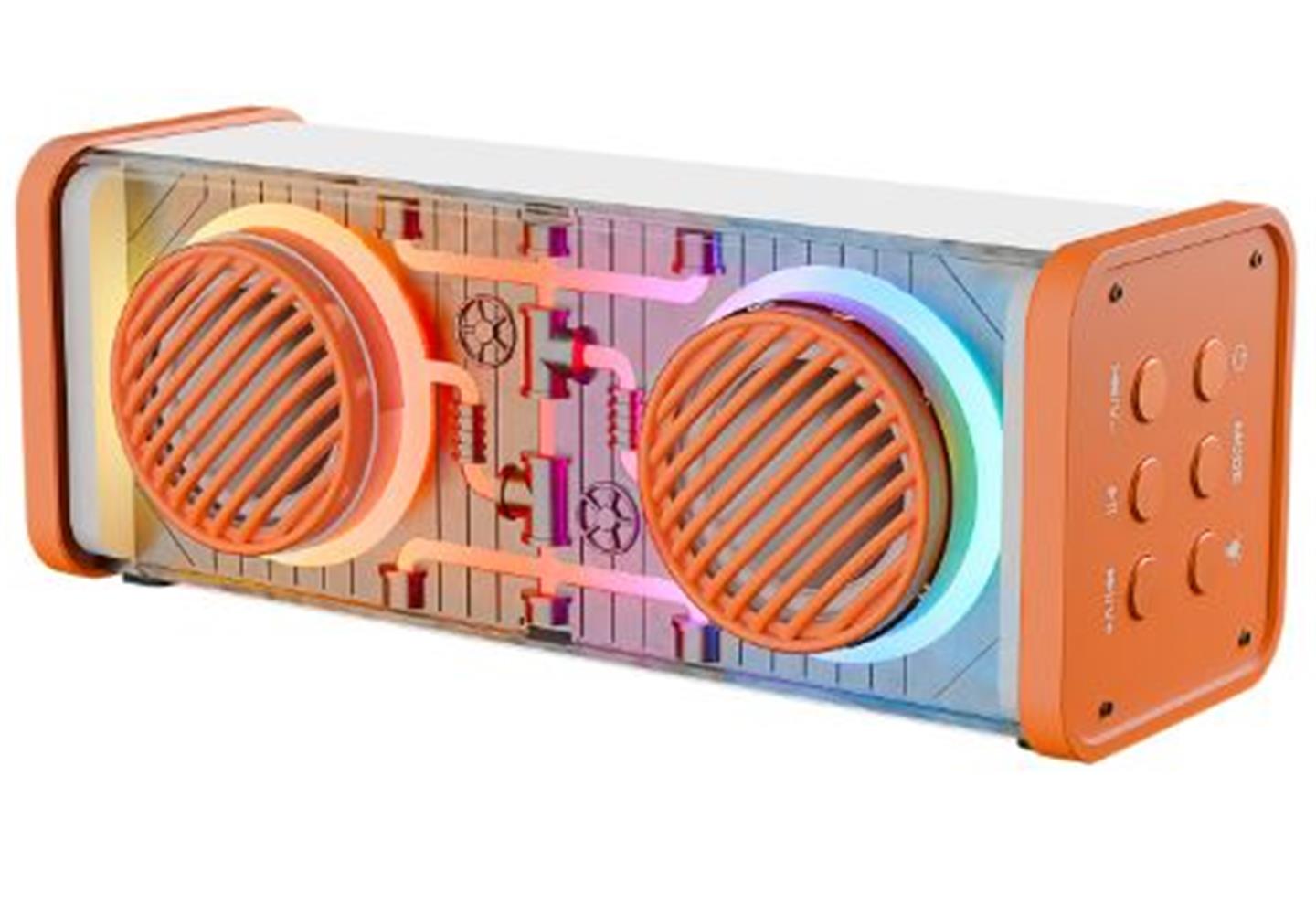 119164 Mikado MD-56BT Turuncu Beyaz AUX + USB + Bluetooth Destekli 10W 1500mAh Taşınabilir Speaker - Görsel 1