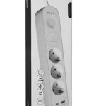 S-link SPG3-PD20  PD20W H05VV-F 3G1.0mm, 1.5m 3 lü 306 J Akım Korumalı Beyaz + Gri Priz