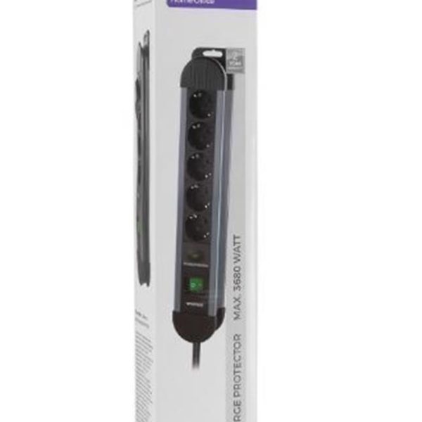 S-link SPGKS05 1.5m 3G1.5mm2 900 Joule 5Li Akım Kor. Gri Priz Çoklayıcı