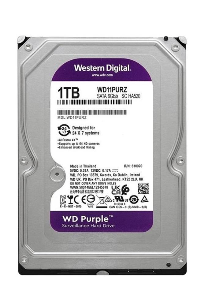 119673 Wd 1Tb WD11PURZ 3.5 Purple Sata3 5400RPM 64MB 7-24 Guvenlık Harddisk (3 Yıl Resmı Dıst Garantılı) - Görsel 1