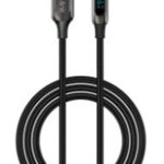S-link Armor LED UC-066 66W 1m USB to Type-C PD Örgülü LED Başlıklı Siyah Hızlı Şarj Kablosu