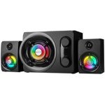 Rampage RMS-G8 Antares 2+1 25W Bluetooth+USB-SD-FM Rainbow Siyah Led Işıklı Gaming Speaker Hoparlör - Görsel 2