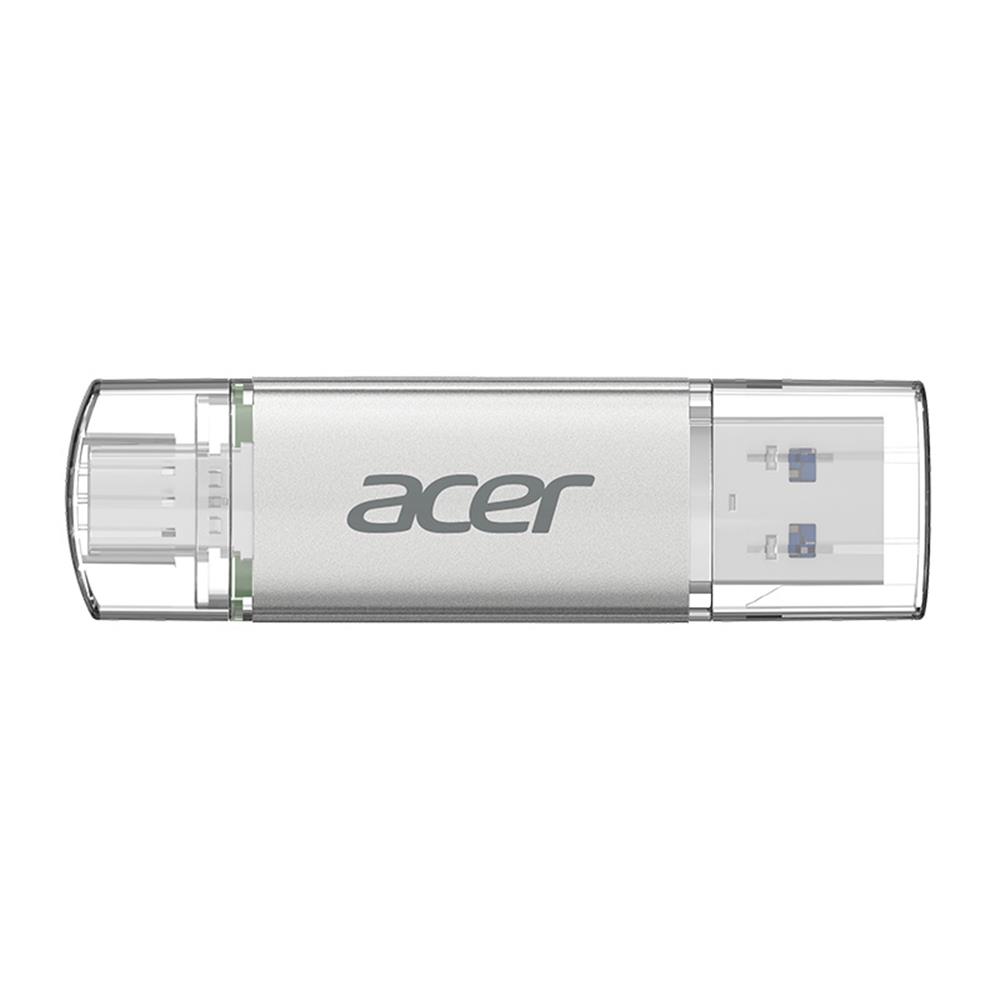 119791 Acer 128GB USB 3.2 UT300-128GB USB-A+USB-C Çift Taraflı Metal Flash Bellek - Görsel 1