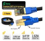 Feny FN-CAT7LS03 10GBPS İnternet 600MHZ 3 Metre CAT7 Gold Patch Kablo (Yanmaz- yüzde 100 Saf Bakır)