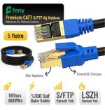 Feny FN-CAT7LS05 10GBPS İnternet 600MHZ 5 Metre CAT7 Gold Patch Kablo (Yanmaz- yüzde 100 Saf Bakır)