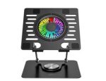 Addison AD-RC36 Steely 360 Derece Dönebilen Fanlı RGB Işıklı Ayarlanabilir Siyah Metal Laptop Stand - Görsel 2