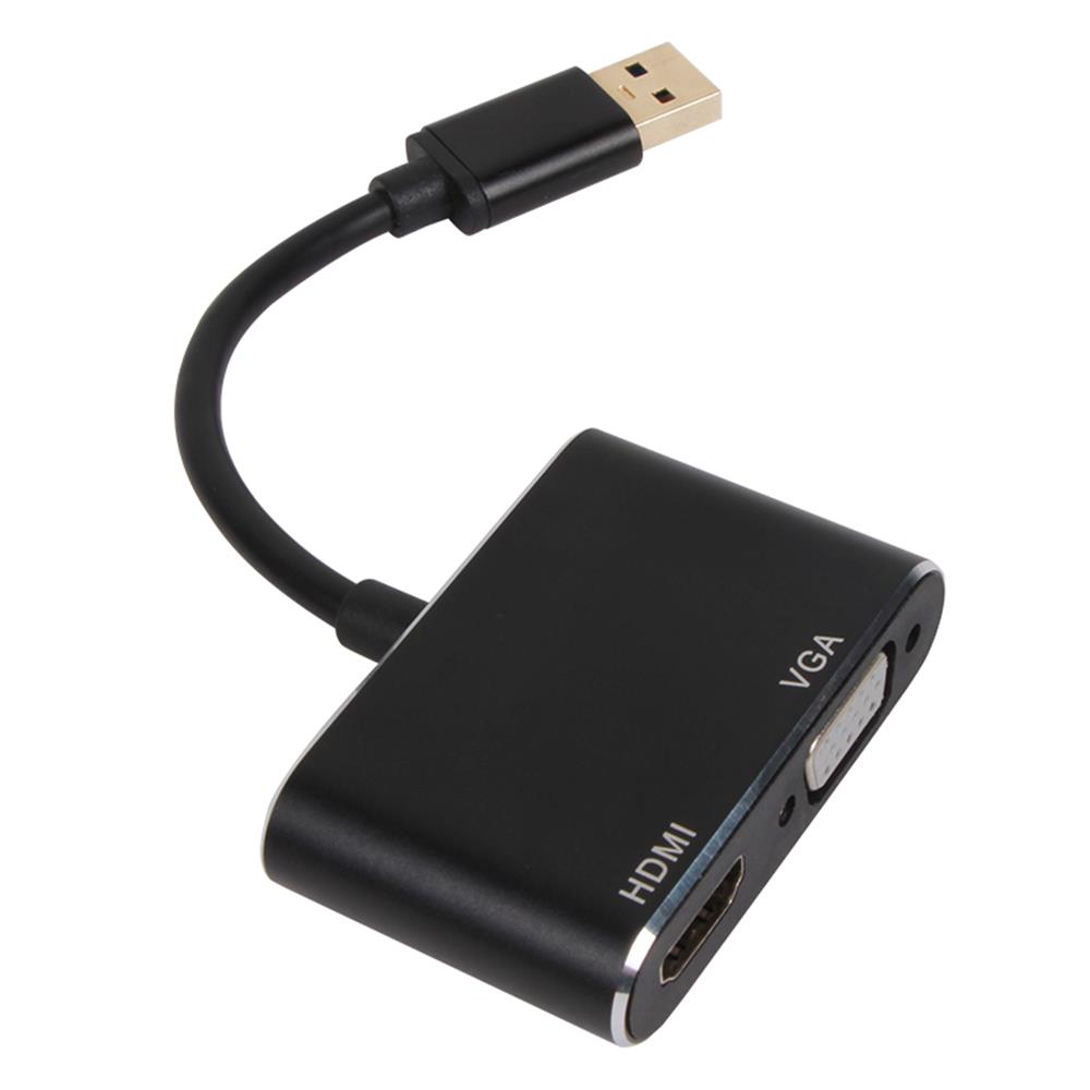 120320 Vcom CU322M USB3.0 Erkek To HDMI Dişi + VGA Dişi Çevirici - Görsel 1