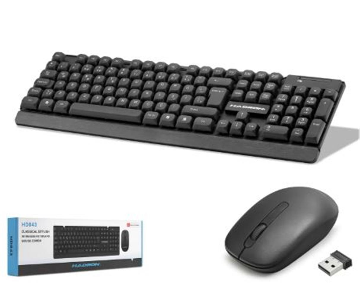 120679 HADRON HD843 Kablosuz Klavye ve Mouse Seti - Siyah - Görsel 1
