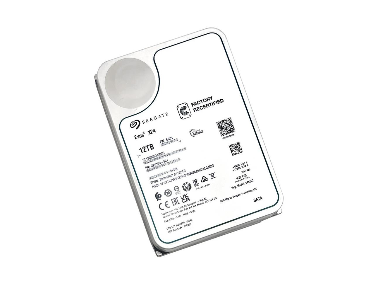 120705 Seagate 12TB Exos X24 ST12000NM000H 7200RPM 3.5in SATA 6.0Gb-s Enterprise Harddisk (İthalat) - Görsel 1