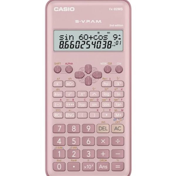 Casio FX-82MS-2-PK-W-DTF Versiyon Bilimsel Pembe Fonksiyonlu Hesap Makinesi