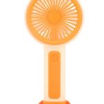 Feny FN-F25 Krem- Turuncu Kademeli Ultra Sessiz Şarjlı Taşınabilir,Standlı 500Mah Mini El Fanı