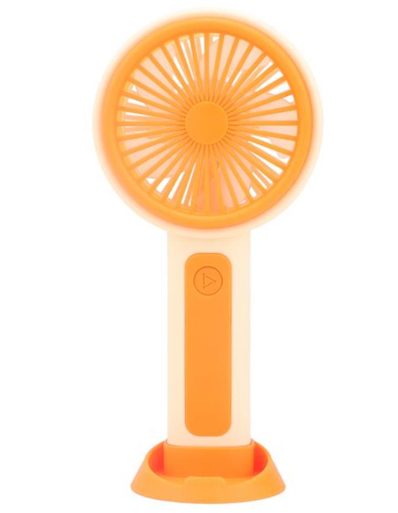 120999 Feny FN-F25 Krem- Turuncu Kademeli Ultra Sessiz Şarjlı Taşınabilir,Standlı 500Mah Mini El Fanı - Görsel 1