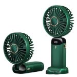 Feny FN-F30 Yeşil Kademeli Ultra Sessiz Led Göstergeli Katlanabilir Şarjlı 1200Mah Mini El Fanı