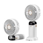 Feny FN-F30 Beyaz Kademeli Ultra Sessiz Led Göstergeli Katlanabilir Şarjlı 1200Mah Mini El Fanı