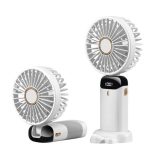 Feny FN-F30 Beyaz Kademeli Ultra Sessiz Led Göstergeli Katlanabilir Şarjlı 1200Mah Mini El Fanı