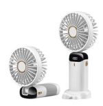 Feny FN-F30 Beyaz Kademeli Ultra Sessiz Led Göstergeli Katlanabilir Şarjlı 1200Mah Mini El Fanı - Görsel 2