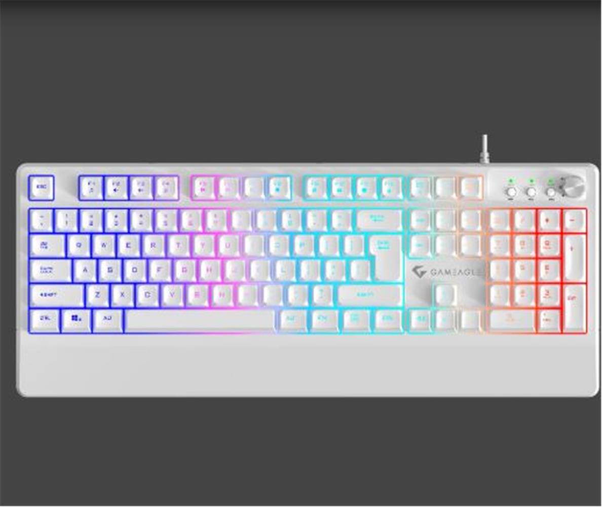 121058 Gameagle GE2008 Frost Blade RGB Membran Beyaz Oyuncu Klavyesi - Görsel 1