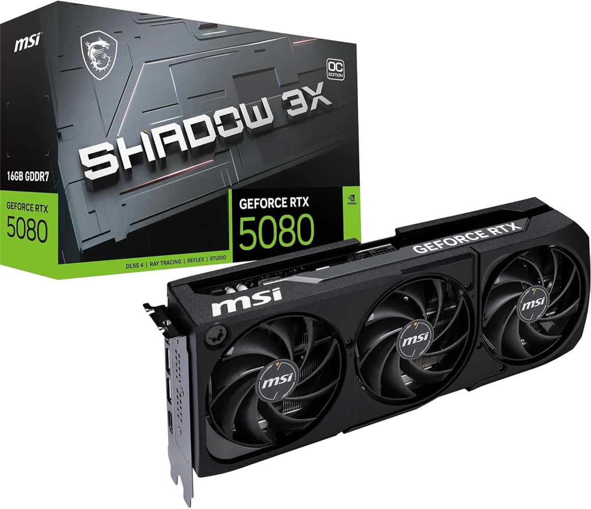 121123 Msi Geforce RTX5080 Shadow 3X OC 16GB GDRR7 256 B DX12 PCIE 5.0 X16 (3XDP 1XHDMI) Ekran Kartı - Görsel 1