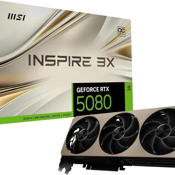 Msi GeForce RTX5080 16G INSPIRE 3X OC 16GB GDDR7, DPx3, HDMIx1, DLSS 4 Ekran Kartı