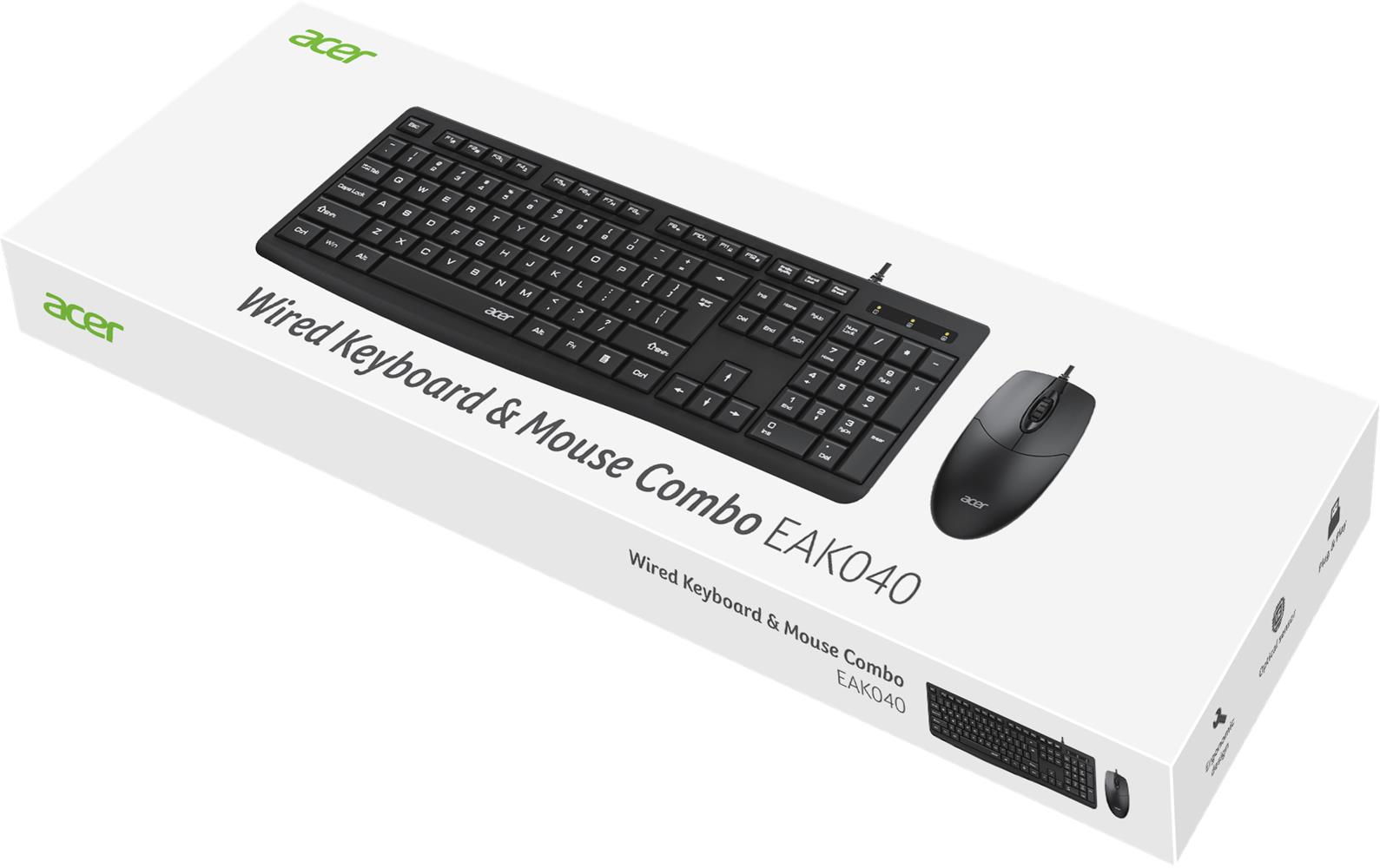 121206 ACER EAK040 BKL Kablolu Klavye+ Mouse set (Mouse 1,40cm Kablo ) (Klavye 1,5cm Kablo ) - Görsel 1
