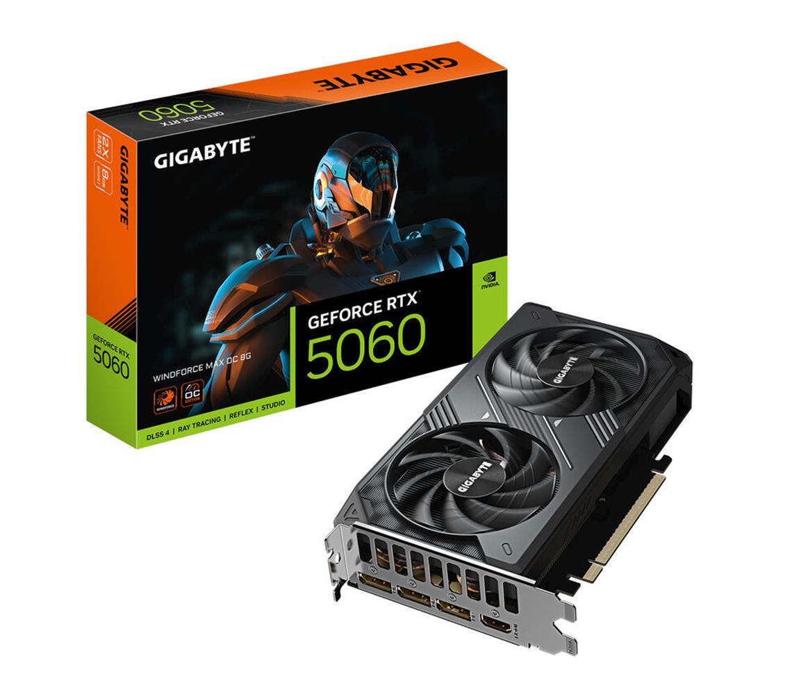 121211 Gigabyte RTX5060 Windforce Max OC 8G GV-N5060WF2MAX OC-8GD 128 Bit GDDR7 8 GB Ekran Kartı - Görsel 1