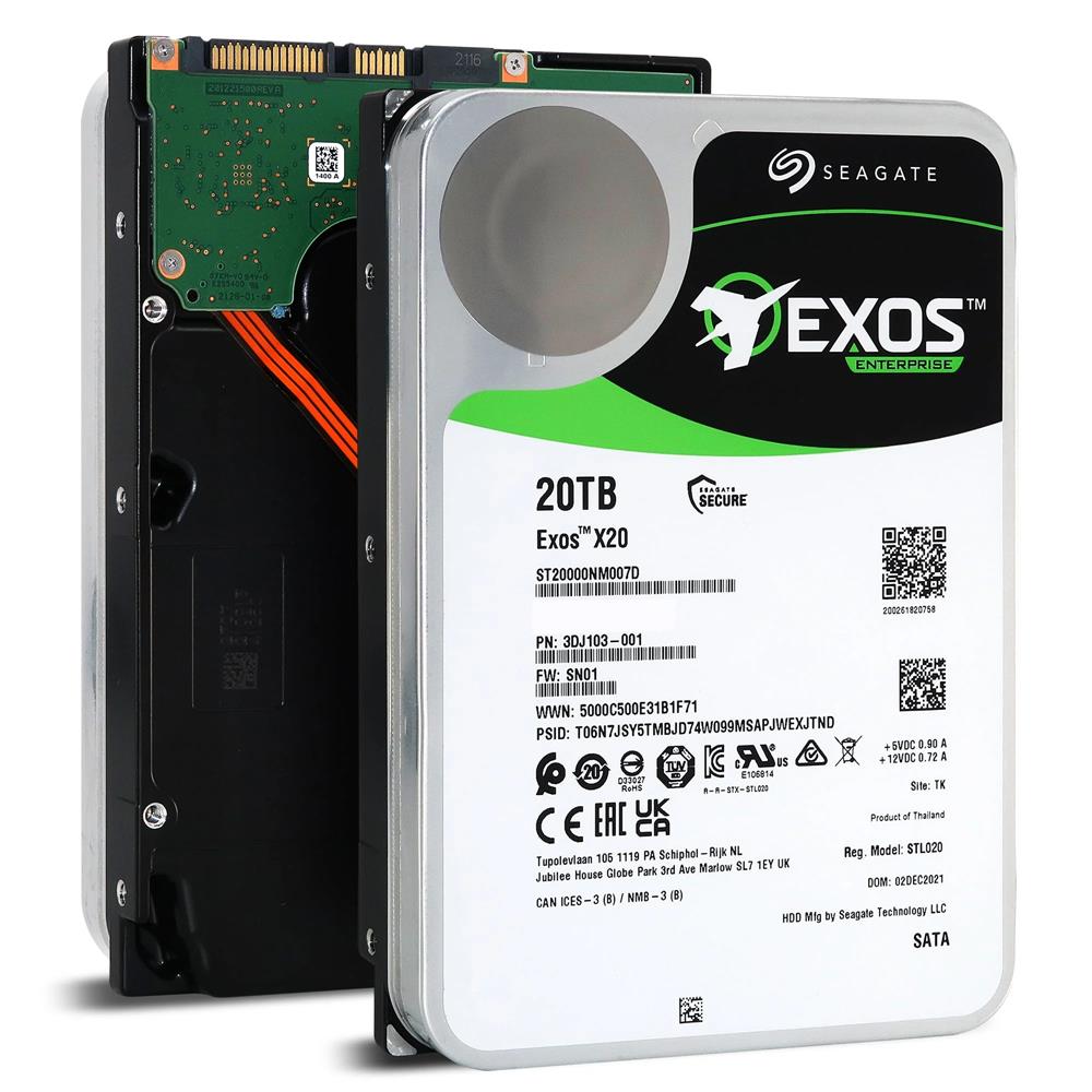 121268 Seagate 20TB Exos X20 ST20000NM007D 3.5 7200 512e 7-24 Nas Sata Sabit Disk (Boğaziçi Garantili) - Görsel 1