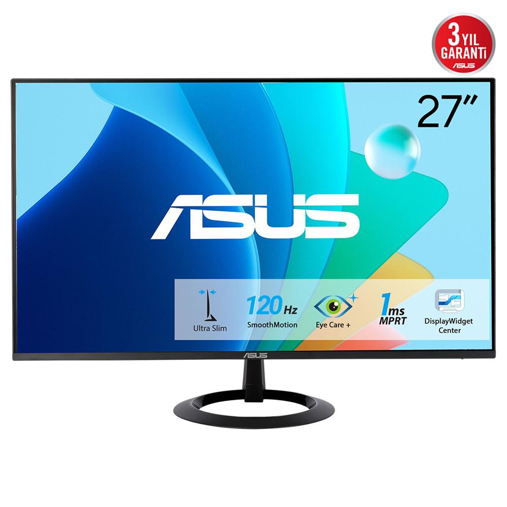 121270 Asus 27" VZ279HG IPS 1920x1080 1MS 120hz HDMI VGA 3yil Cercevesiz Düsük Mavi Isik Ultra Slim Monitör - Görsel 1