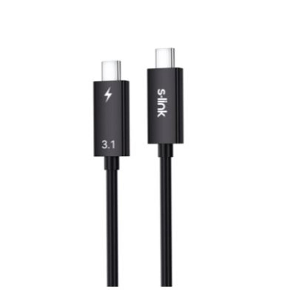 121280 S-link SL-TC302 Thunderbolt 3.0 2m 4k 60Hz PD100W TypeC to TypeC 40Gbps Hızlı Data Kablosu - Görsel 1
