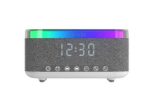 Mikado MD-W10 1200mAh 10W Gri BT, USB, Kablosuz Şarjlı RGB-Alarmlı Saat Speaker - Görsel 2
