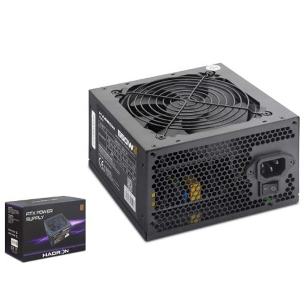 121391 HADRON HD423 PC Power Supply Güç Kaynağı 550W 12 cm Fan ATX 80 Plus Siyah - Görsel 1