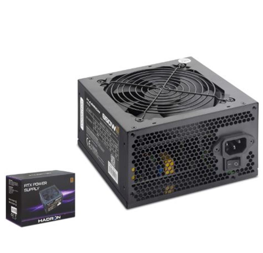 121392 HADRON HD424 PC Power Supply Güç Kaynağı 650W 12 cm Fan ATX 80 Plus Siyah - Görsel 1