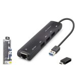 iETOP HDX7897 USB Type-C 3.2 Gen1 Combo Hub Gigabit LAN 4 Port 5 Gbps Siyah