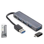 iETOP TU360 USB Type-C 3.1 Gen1 Hub 4 Port 5 Gbps Gri