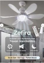 Feny Fn-F82 Zefira 3 Kademe Ultra Sessiz Uyku Mod 3000k-6500K Kristal Led Tavan Vantilatörü Kumanda - Görsel 2