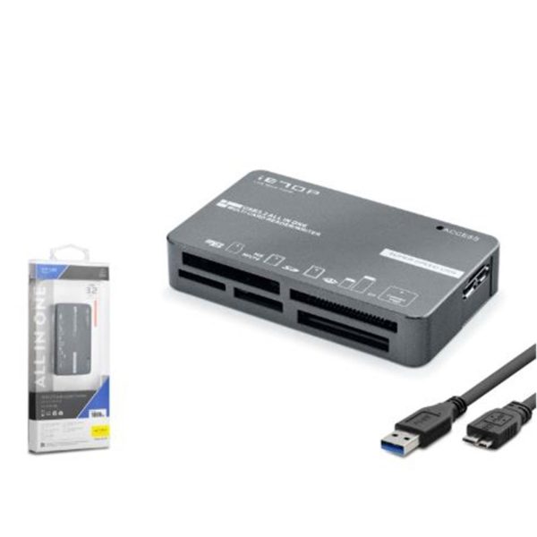 iETOP C308 USB 3.2 Gen1 All in One Kart Okuyucu CF SD MicroSD MS XD 5 Gbps Siyah